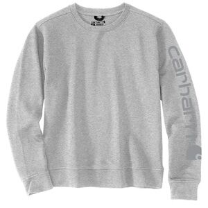 Carhartt WOMENS RELAXED FIT MIDWEIGHT GRAPHIC CREWNECK SWEATSHIRT in HeatherGray